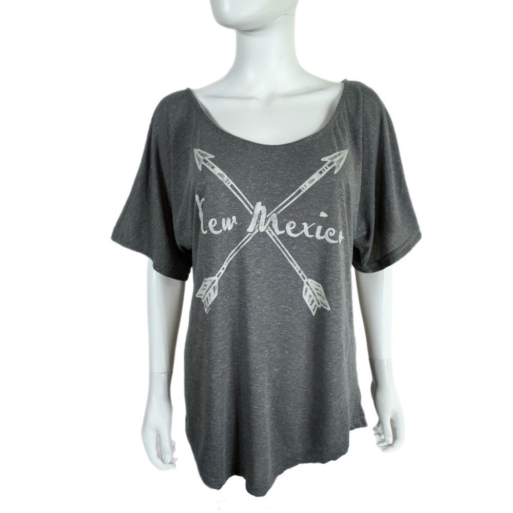 Pimatee Women’s Dolman Sleeve Gray New Mexico Arrow Print Tee